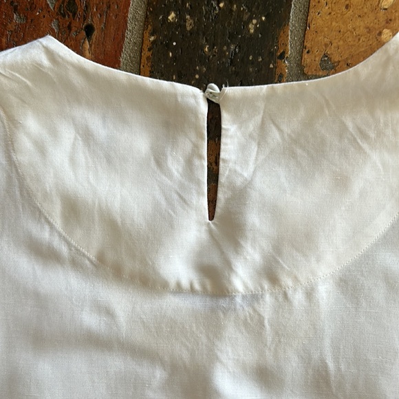 Lark Lane Linen blend White horseshoe neckline tunic top sz18 - Picture 6 of 6